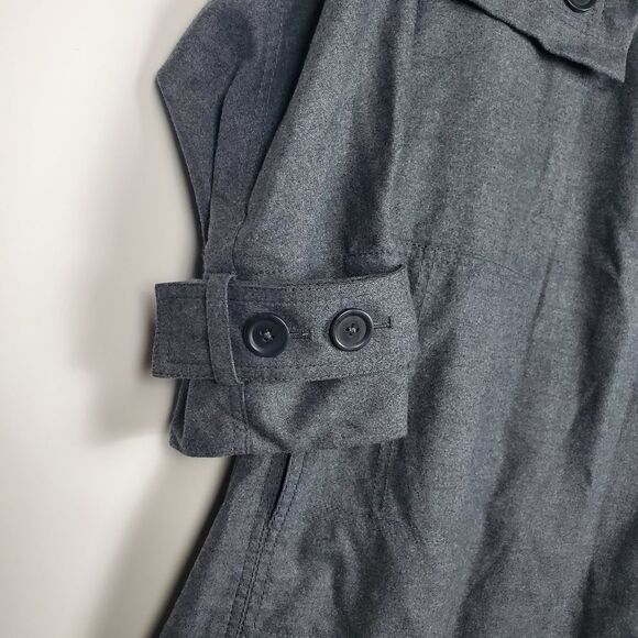 3.1 Phillip Lim Dolman Sleeve Wool Flannel Trench Melange Grey Coat Jacket NWT - Picture 4 of 7